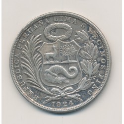 Pérou - 1 Sol 1924 Lima - argent 2