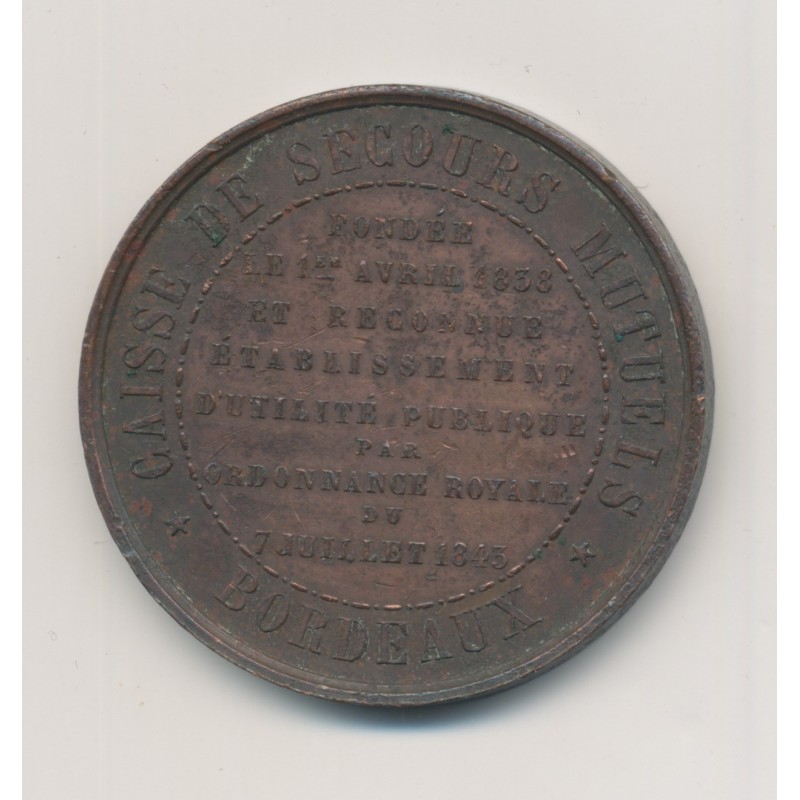 Jeton - Association de prévoyance - Bordeaux - bronze - TTB+