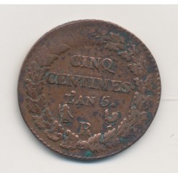 5 Centimes Dupré - AN 5 R Orléans - TB+ - Grand module 2