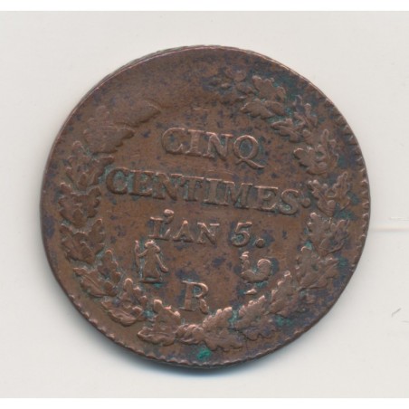 5 Centimes Dupré - AN 5 R Orléans - TB+ - Grand module