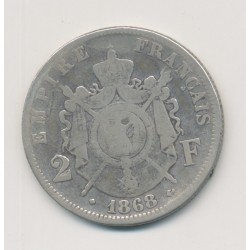 Napoléon III - Tête laurée - 2 Francs - 1868 BB Strasbourg - TB 2