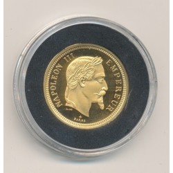 Medaille Or - Refrappe 100 Francs 1861 Napoléon III - 3,10g - FDC