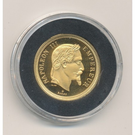 Medaille Or - Refrappe 100 Francs 1861 Napoléon III - 3,10g - FDC