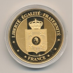 Médaille - Tour eiffel - collection France - doré à l'or fin - 40mm 2