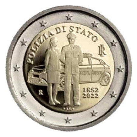2€ Italie 2022 - 170e anniversaire de la fondation de la Police nationale 