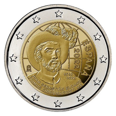 2€ Espagne 2022 - 5e centenaire du premier tour du monde par le navigateur Juan Sebastián de Elcano