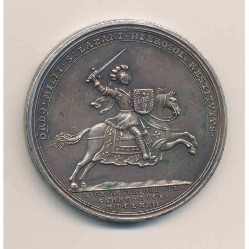 Médaille - Louis XIV - Ordre royal de notre-dame du mont carmel et de st lazare - argent - 46mm - SUP
