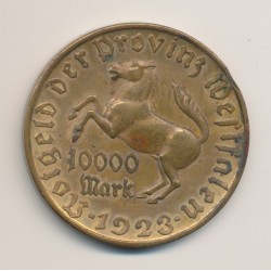 Allemagne - 10000 Mark 1923 - Westphalie von stein - tombac - TTB+