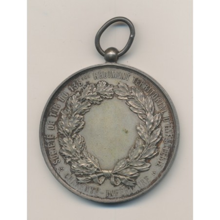 Médaille - Société de tir du 138e régiment territorial infanterie - bronze argenté - 51mm