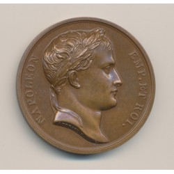 Médaille - Napoléon empereur et roi - 1807 - frappe postérieure - bronze 41mm - SUP+