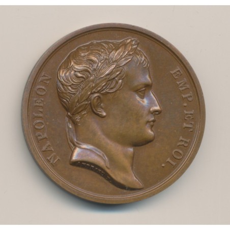 Médaille - Napoléon empereur et roi - 1807 - frappe postérieure - bronze 41mm - SUP+