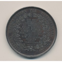 Médaille - Alliance franco-sarde indépendance Italie - Vittorio Emmanuel II - 1859 - étain 50mm - TTB 2