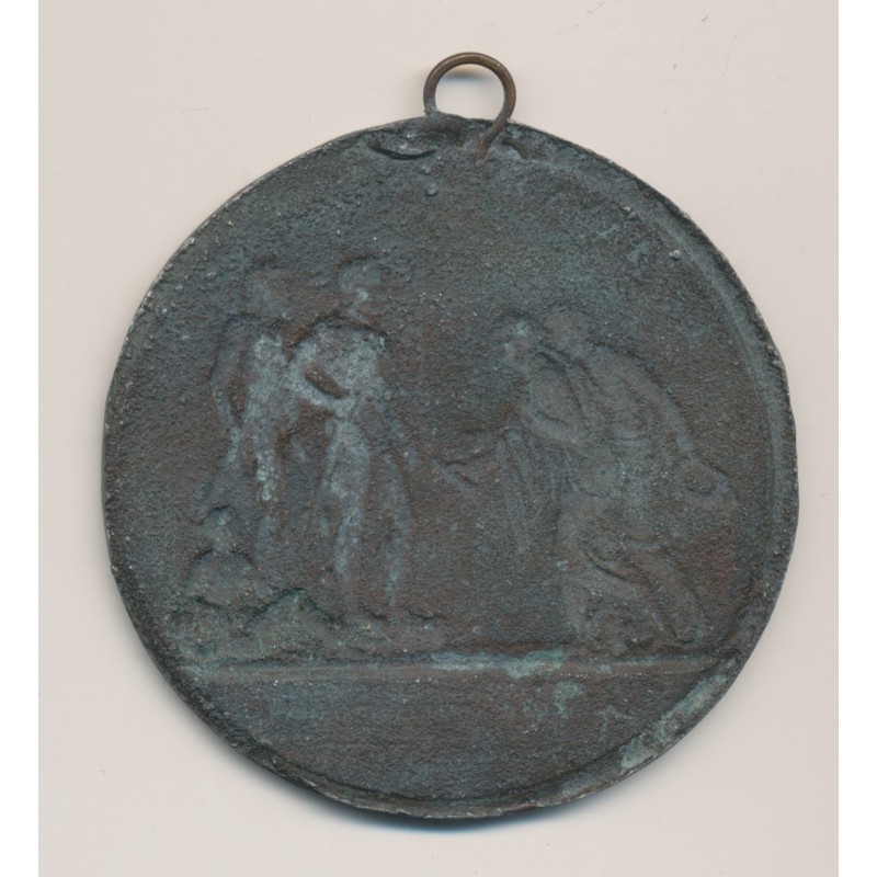 Cliché - Napoléon empereur - Députation des maires de Paris à Schoenbrunn - étain 67mm