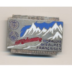 Insigne - IIIe Rallye automobile Alpes Françaises - 1934 - le petit marseillais - drago 