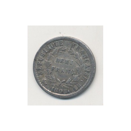 1/2 Franc Napoléon Empereur - 1808 BB Strasbourg