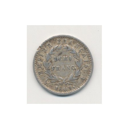 1/2 Franc Napoléon Empereur - 1809 A Paris