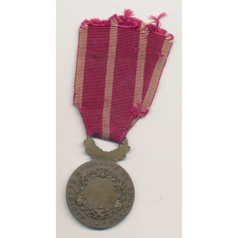 Médaille - Sociétés musicales et chorales - ordonnance