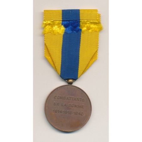 Médaille - Combattants de la Somme - 1914-1918 - ordonnance