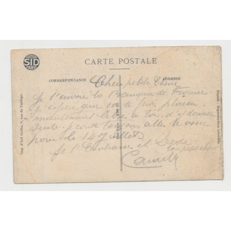 Carte postale - Soldats avec les billets de la banque de France