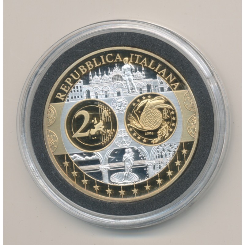 Médaille - 1ère frappe hommage Euro - Italie - Europa - cuivre argenté