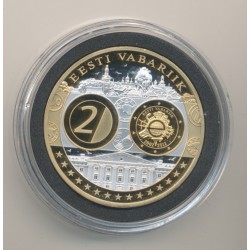 Médaille - 1ère frappe hommage Euro - Estonie - Europa - cuivre argenté