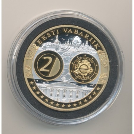 Médaille - 1ère frappe hommage Euro - Estonie - Europa - cuivre argenté