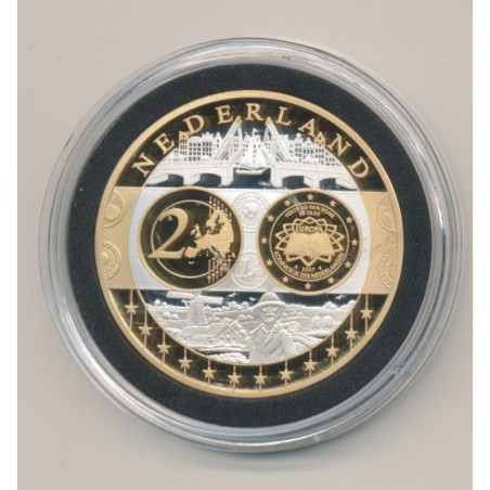 Médaille - 1ère frappe hommage Euro - Pays-Bas - Europa - cuivre argenté