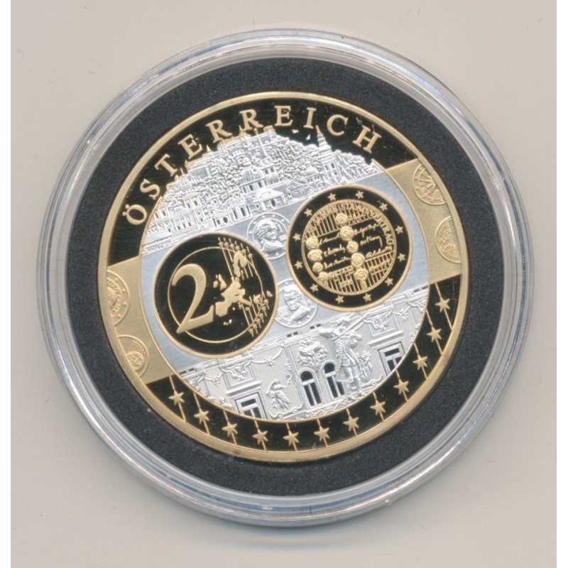 Médaille - 1ère frappe hommage Euro - Autriche - Europa - cuivre argenté
