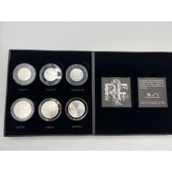 Coffret Les Valeurs de la république - 6 monnaies Euro argent - 2013