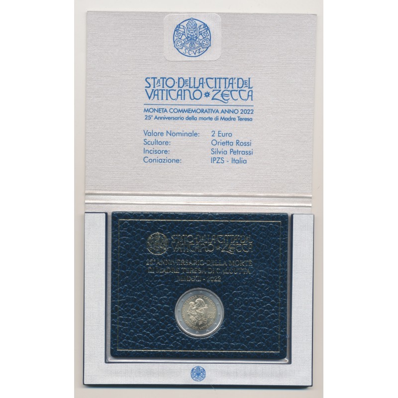 Vatican - 2 Euro 2022 - 25e anniversaire de la mort de Mère Teresa de Calcutta