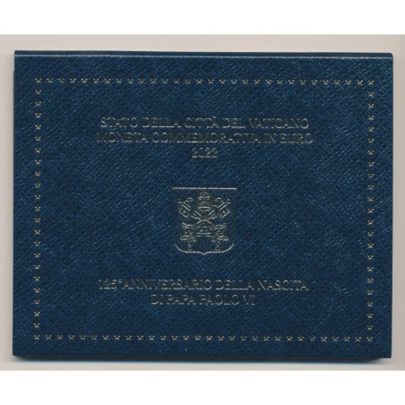 Vatican - 2 Euro 2022 - 125e ​​anniversaire de la naissance du pape Paul VI