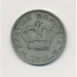 Crète - 20 Lepta 1900 A - cupronickel - TTB