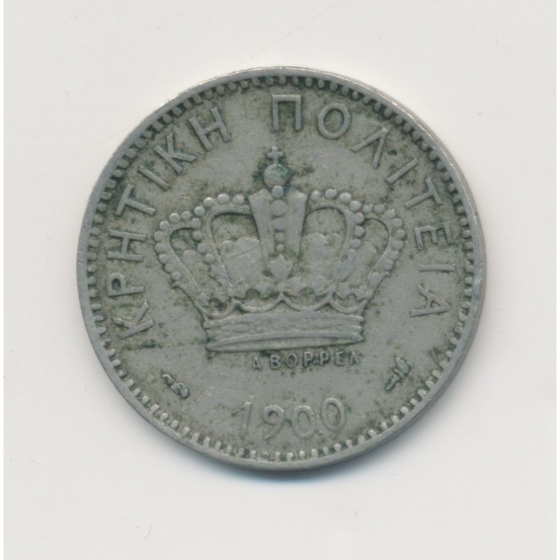 Crète - 20 Lepta 1900 A - cupronickel - TTB