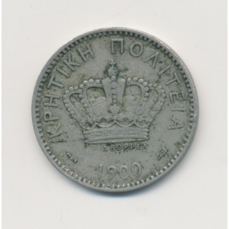 Crète - 20 Lepta 1900 A - cupronickel - TTB