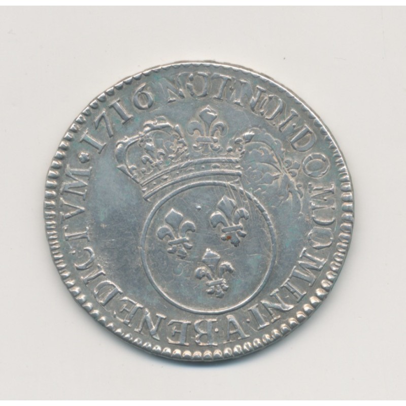 Louis XV - 1/2 Écu vertugadin - 1716 A Paris - TTB+