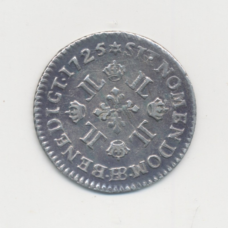 Louis XV - 1/8 écu aux 8L - 1725 BB Strasbourg - TTB+