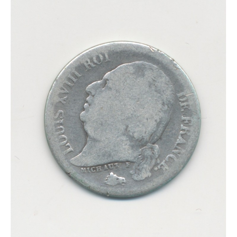 1/2 Franc Louis XVIII - 1823 Q Perpignan - B/TB