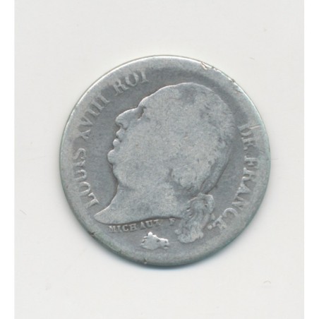1/2 Franc Louis XVIII - 1823 Q Perpignan - B/TB