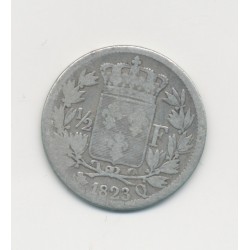1/2 Franc Louis XVIII - 1823 Q Perpignan - B/TB 2