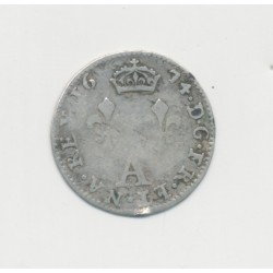 Louis XIV - 2 Sols dits des traitants - 1674 A Paris - B/TB 2