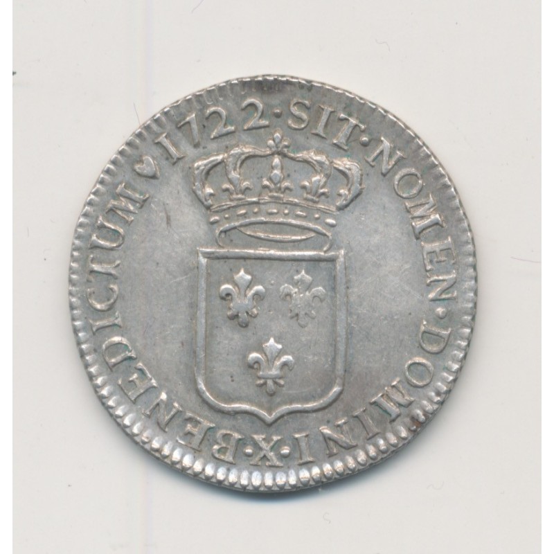 Louis XV - 1/3 écu de France - 1722 X Amiens - SUP+