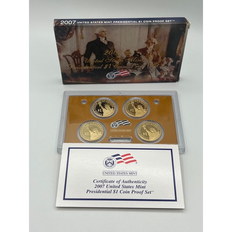 Etats-Unis - Presidential 1 Dollar coin proof set 2007 - 4 x 1 Dollar