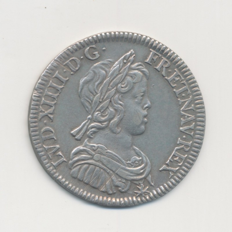 Louis XIV - 1/4 écu mèche courte - 1644 A Paris - TTB+/SUP