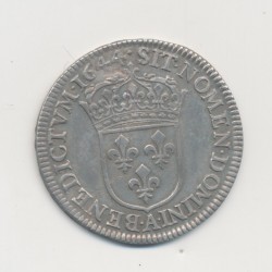 Louis XIV - 1/4 écu mèche courte - 1644 A Paris - TTB+/SUP 2