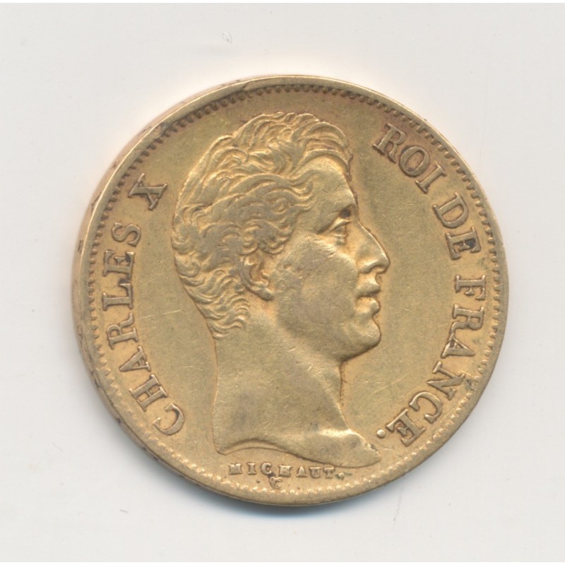Charles X - 40 Francs Or - 1830 A Paris - Tranche en creux - TTB