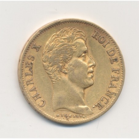 Charles X - 40 Francs Or - 1830 A Paris - Tranche en creux - TTB
