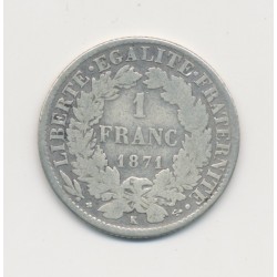 Cérès - 1 Franc - 1871 K Bordeaux - B 2