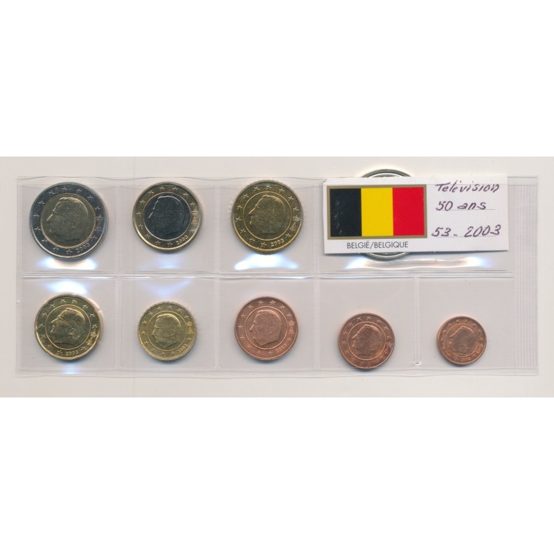 Belgique - Série 8 monnaies 2003 + 1 Medaille - UNC