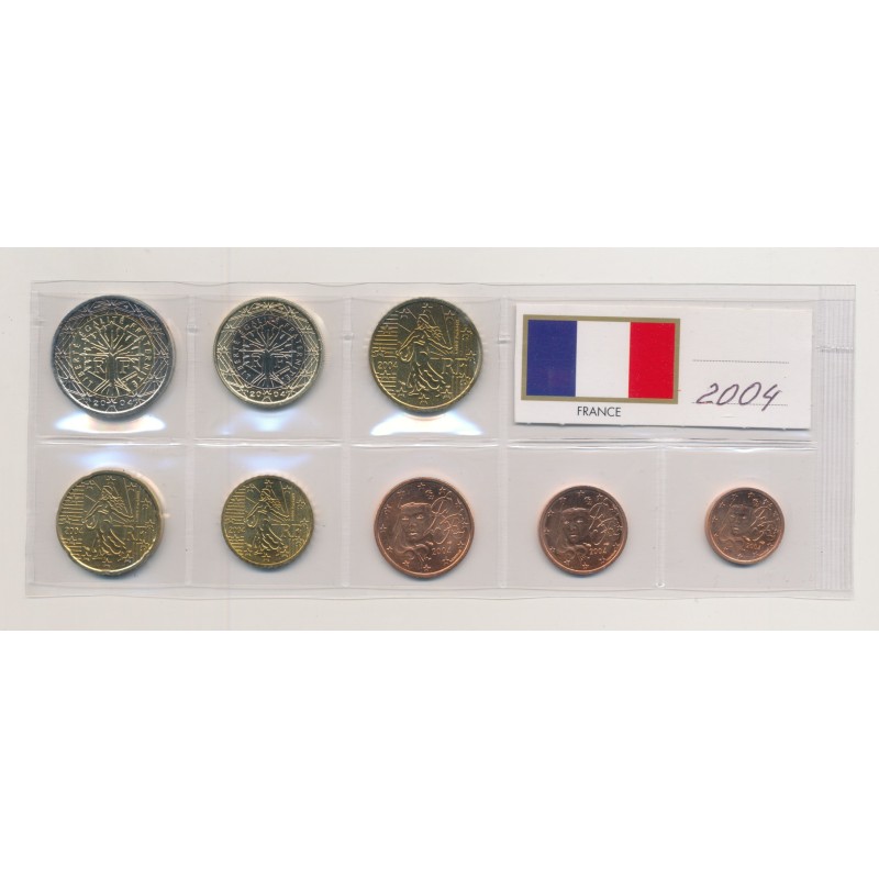 France - Série 8 monnaies 2004 - 1 Cent à 2 Euro - UNC