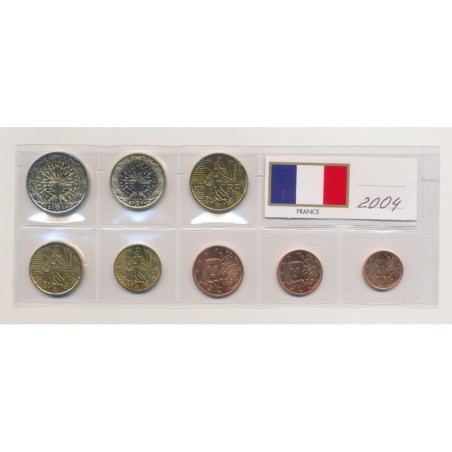France - Série 8 monnaies 2004 - 1 Cent à 2 Euro - UNC